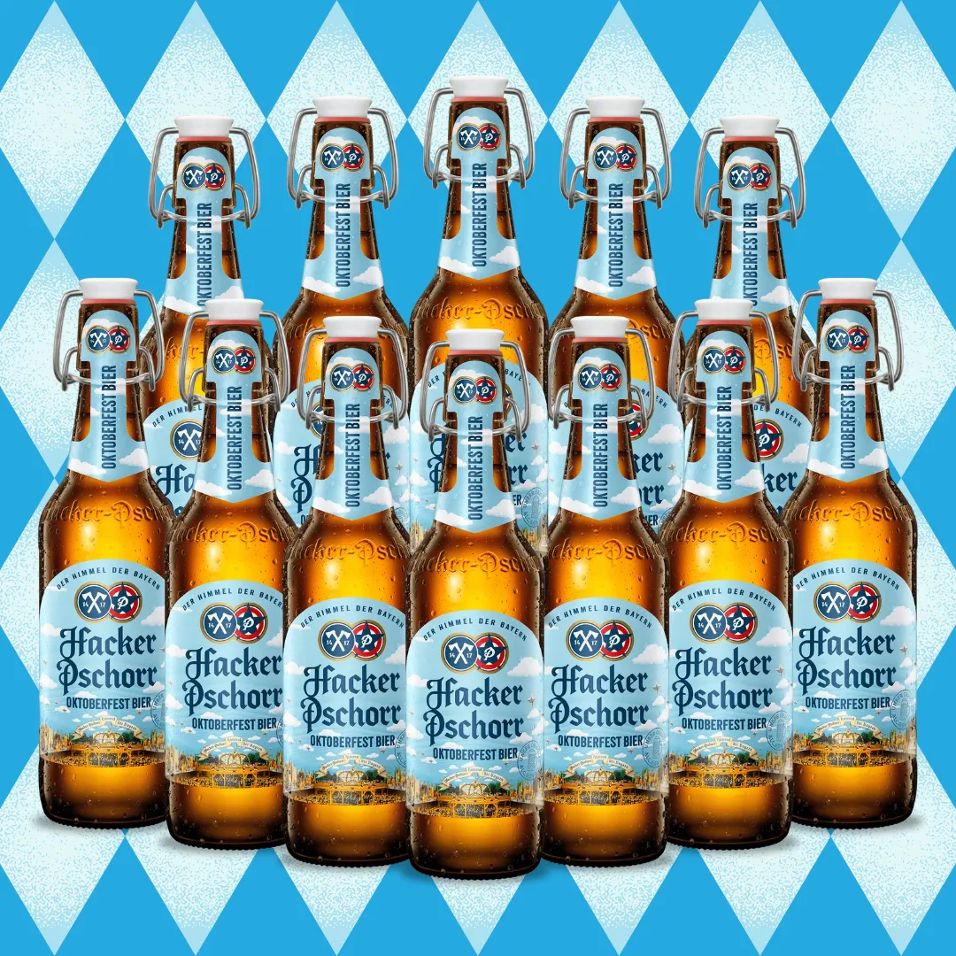 Hacker Pschorr Oktoberfest Limited Edition Bier Beer 500ml Bottles - 6.0% ABV (Multipack)
