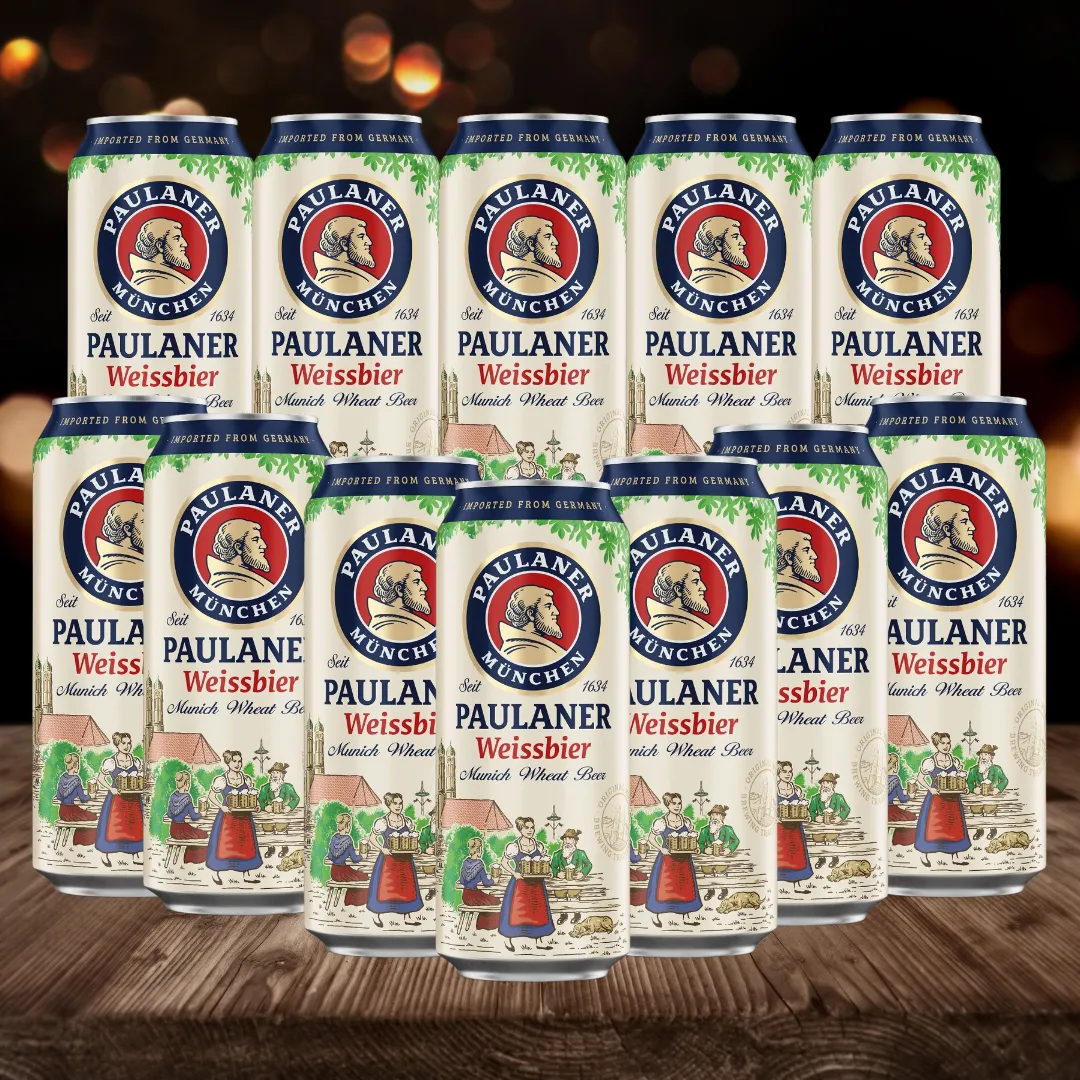 Paulaner Weissbier Premium German Wheat Beer 500ml Cans – 5.5% ABV (12 Pack)