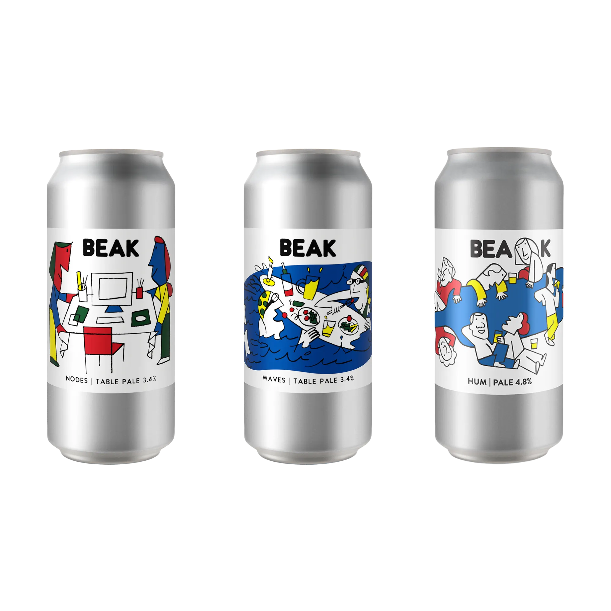 BEAK -  PALE MIXED PACK (WAVES TABLE PALE, NODES TABLE PALE + HUM PALE) – 24 PACK - 15% discount
