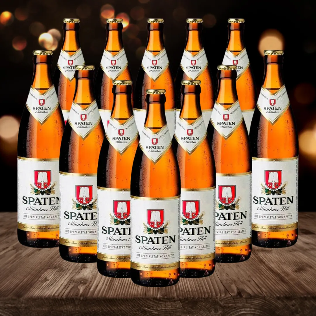 Spaten German Münchner Hells Beer 500ml Bottles - 5.2% ABV (Multipack)