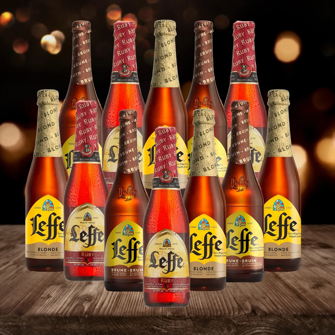 Leffe Belgian Abbey Beer Mixed Case 330ml Bottles (12 Pack)