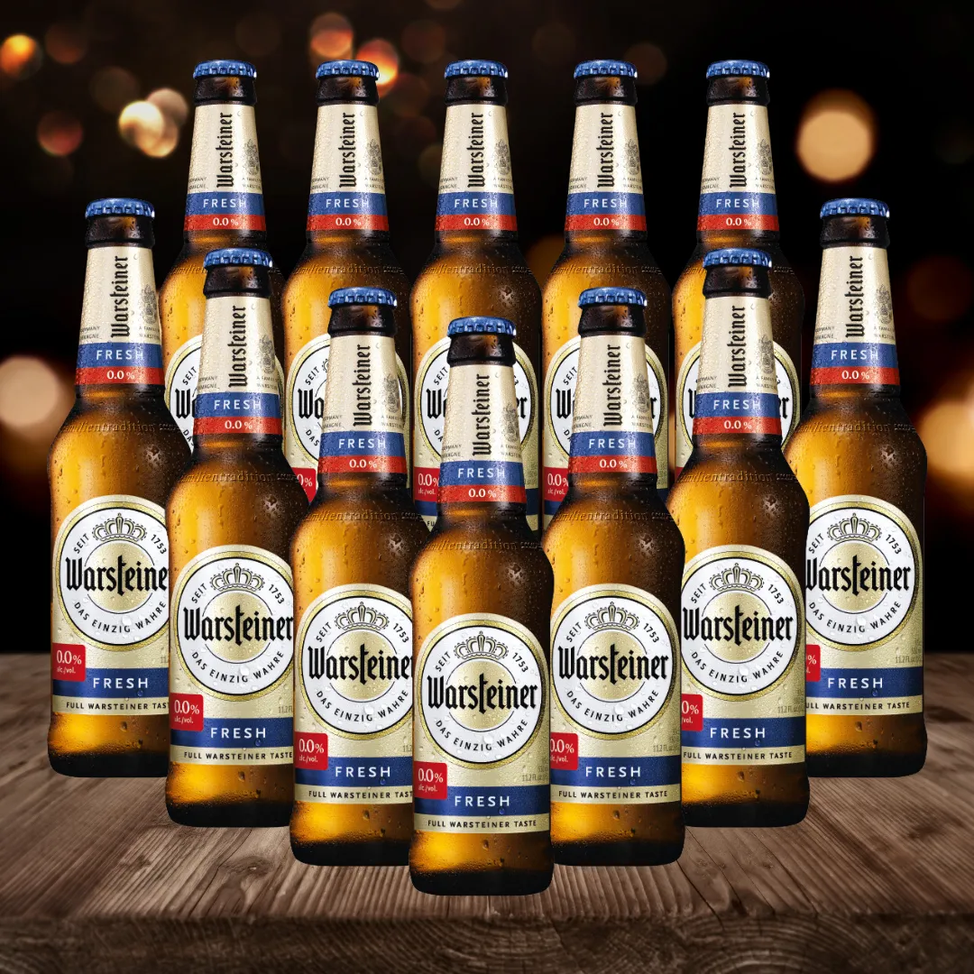 Warsteiner Fresh Alcohol Free German Pilsner 330ml Bottles - 0.0% ABV (multipack)