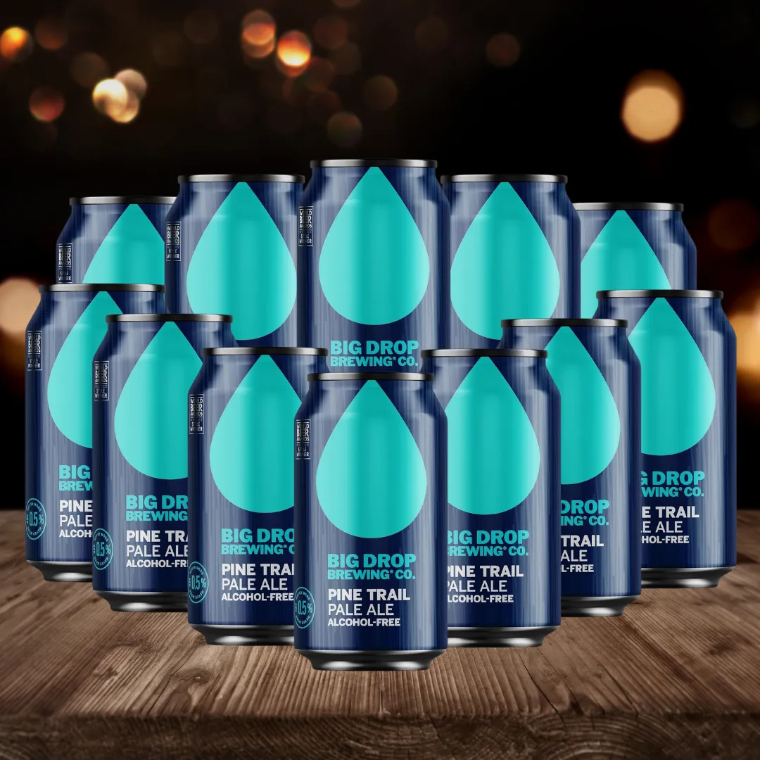 Big Drop Pine Trail Pale Ale British Alcohol-Free Pale Ale 330ml Cans - 0.5% ABV (12 Pack)