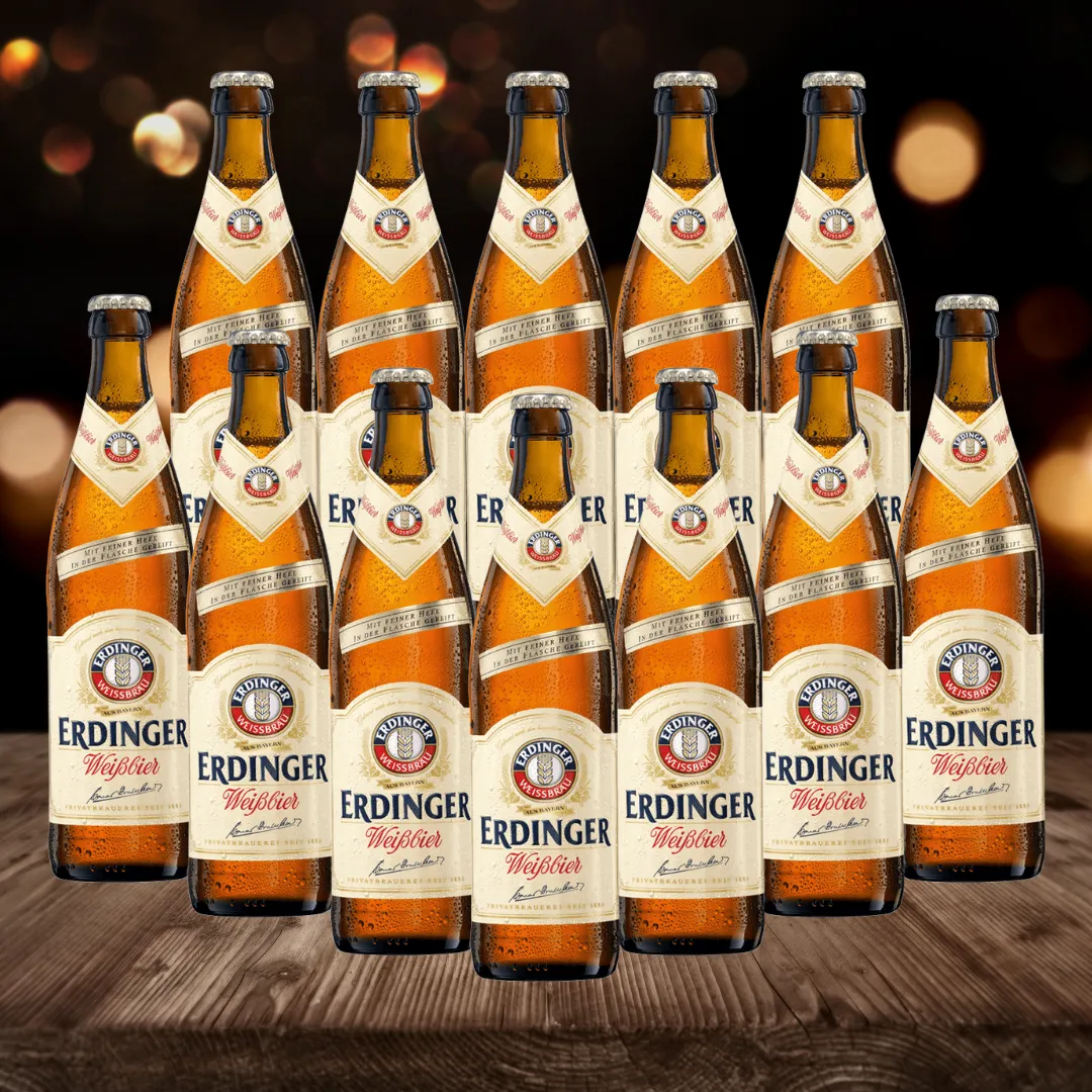 Erdinger Weissbier German Wheat Beer 500ml Bottles - 5.3% ABV (Multipack)