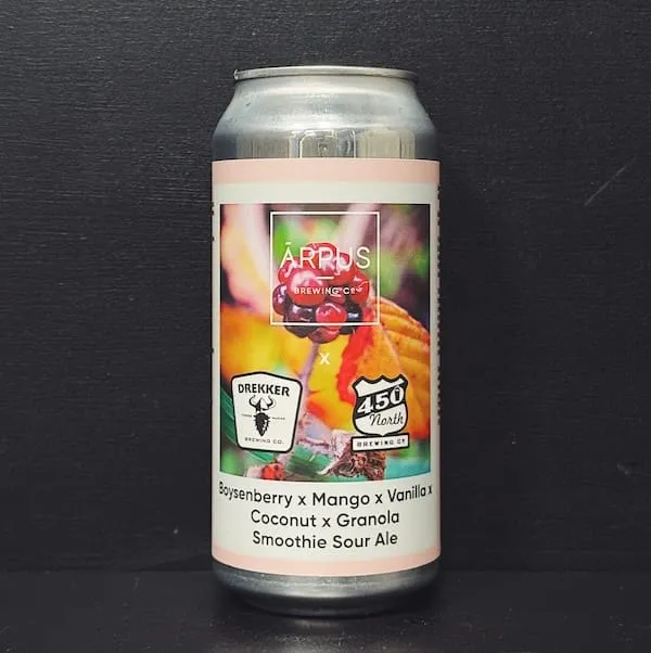Arpus X Drekker X 450 North Boysenberry X Mango X Vanilla X Coconut X Granola Smoothie Sour Ale