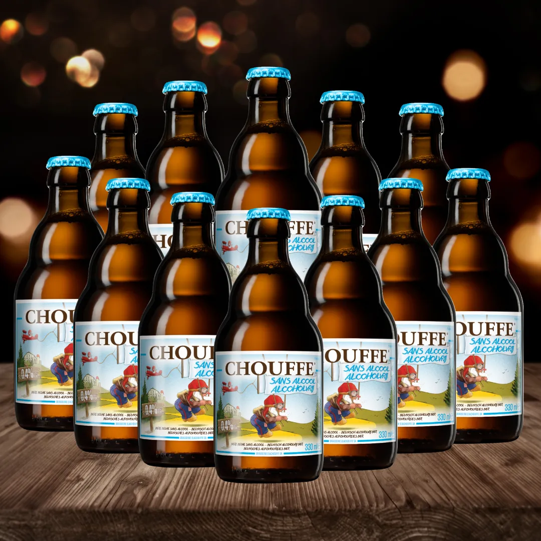 Brasserie D'achouffe CHOUFFE Belgian Alcohol-Free Blonde Ale 330ml Bottles - ABV 0.4% (Multipack)