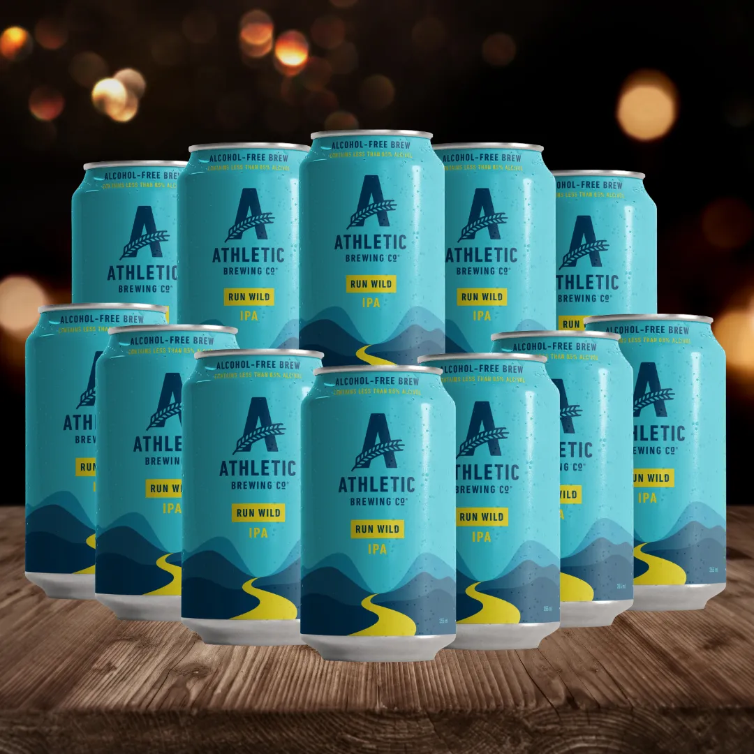 Athletic Brewing Co Run Wild American Alcohol Free IPA 355ml Cans - 0.5% ABV (MultiPack)